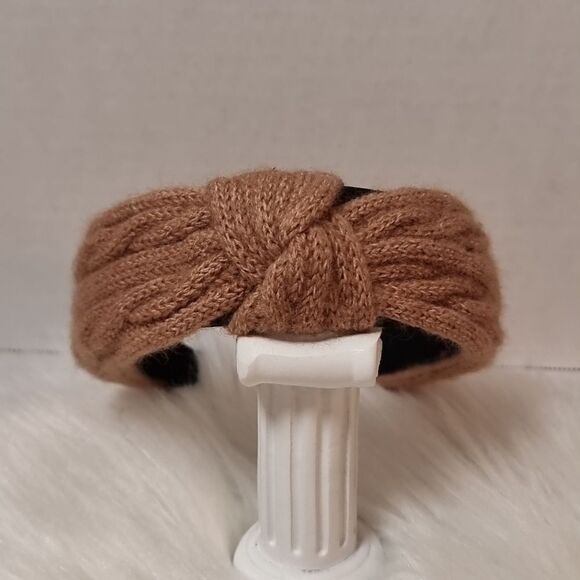 CABLE RIBBED SWEATER KNIT HEADBAND dark khaki - Picture 2 of 6